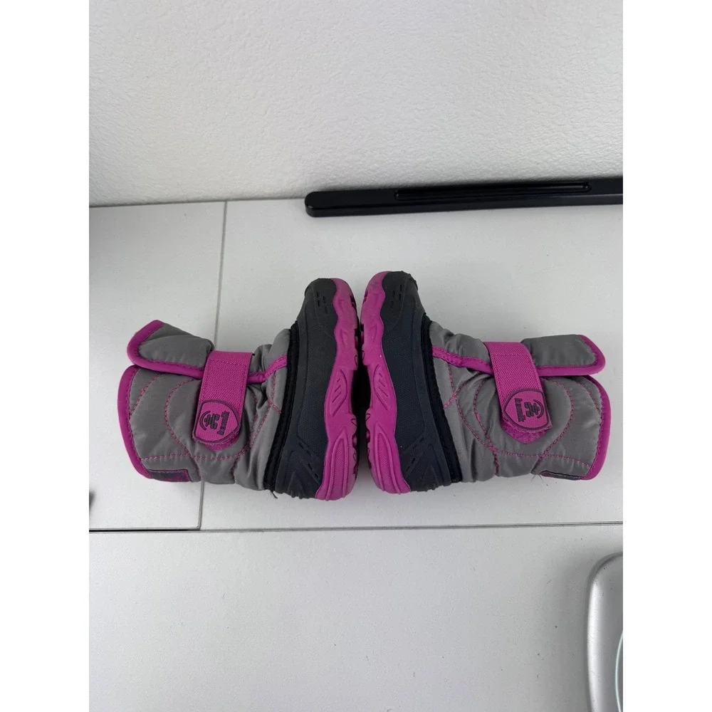 Kamik‎ Snowbug5 Kids Winter Boots Girls Size 7 Gray Pink Waterproof Warm